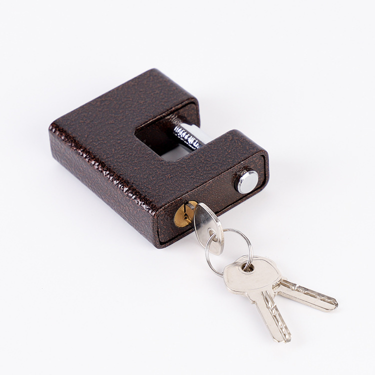 High quality safety steel coat armored plastic painted rectangle with computer key iron padlock anti theft padlock