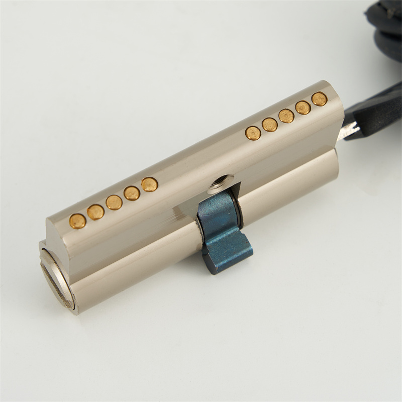 Euro custom nickel plated double brass door lock cylinder 60mm 70mm  with plastic slot computer cylinder