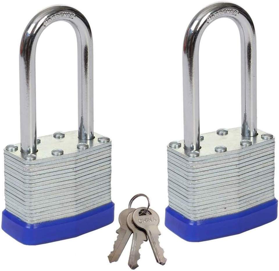 High security anti-rust long shackle steel lock 45mm adjustable shackle laminated padlock