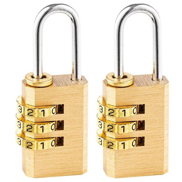 3Digit Letter Number lock Brass Combination Padlock Luggage Gym Suitcase Lock