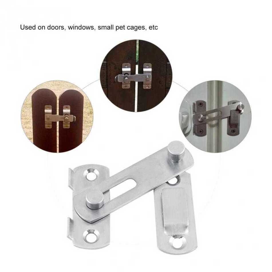 Hasp Latch Sliding Door Lock Stainless Steel Security Window Cabinet Drawer Latch Furniture Fittings Bathroom Fitting Room Lock