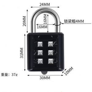 Six-Key Combination Password Padlock  for The Blind Lettering Padlock for Outdoor 6 Digits Combination Lock