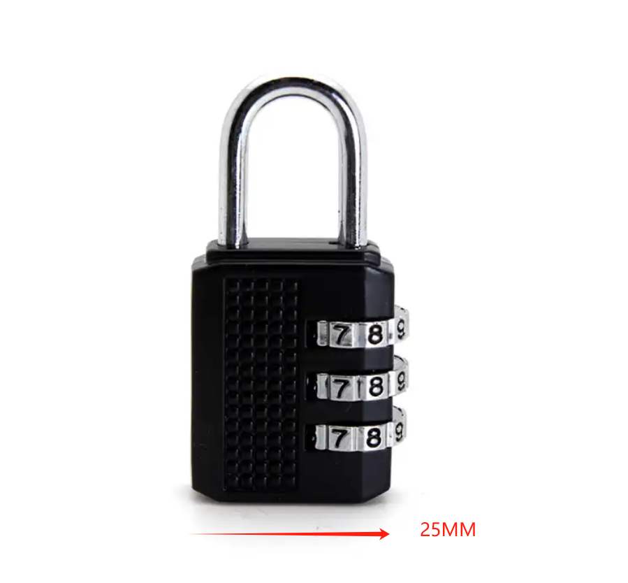 Push Button Combination Lock Safety Padlock for The Blind Man 3 Digit Combination padlock Durable Heavy Duty Travel Luggage Lock