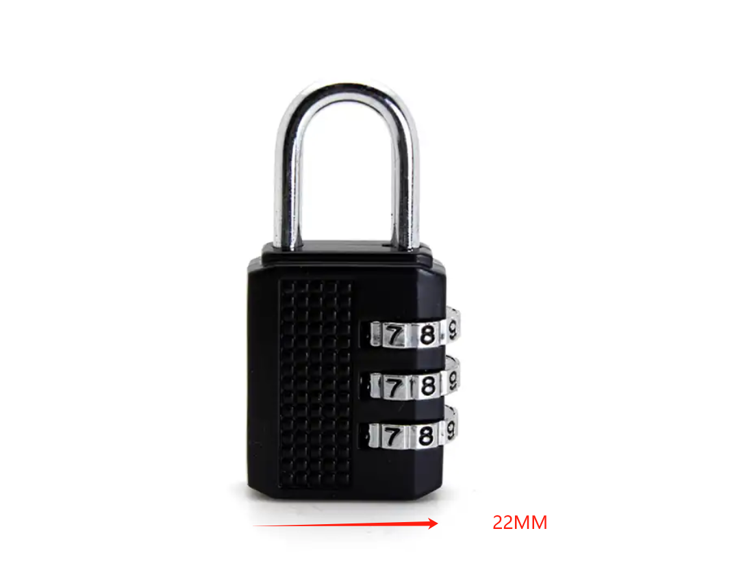 Push Button Combination Lock Safety Padlock for The Blind Man 3 Digit Combination padlock Durable Heavy Duty Travel Luggage Lock