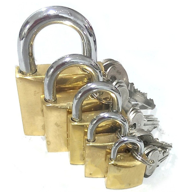 40mm High Security Heavy Duty Candado De Laton Arc Shape Solid Brass Copper Weather Proof Brass Lock Padlock master key