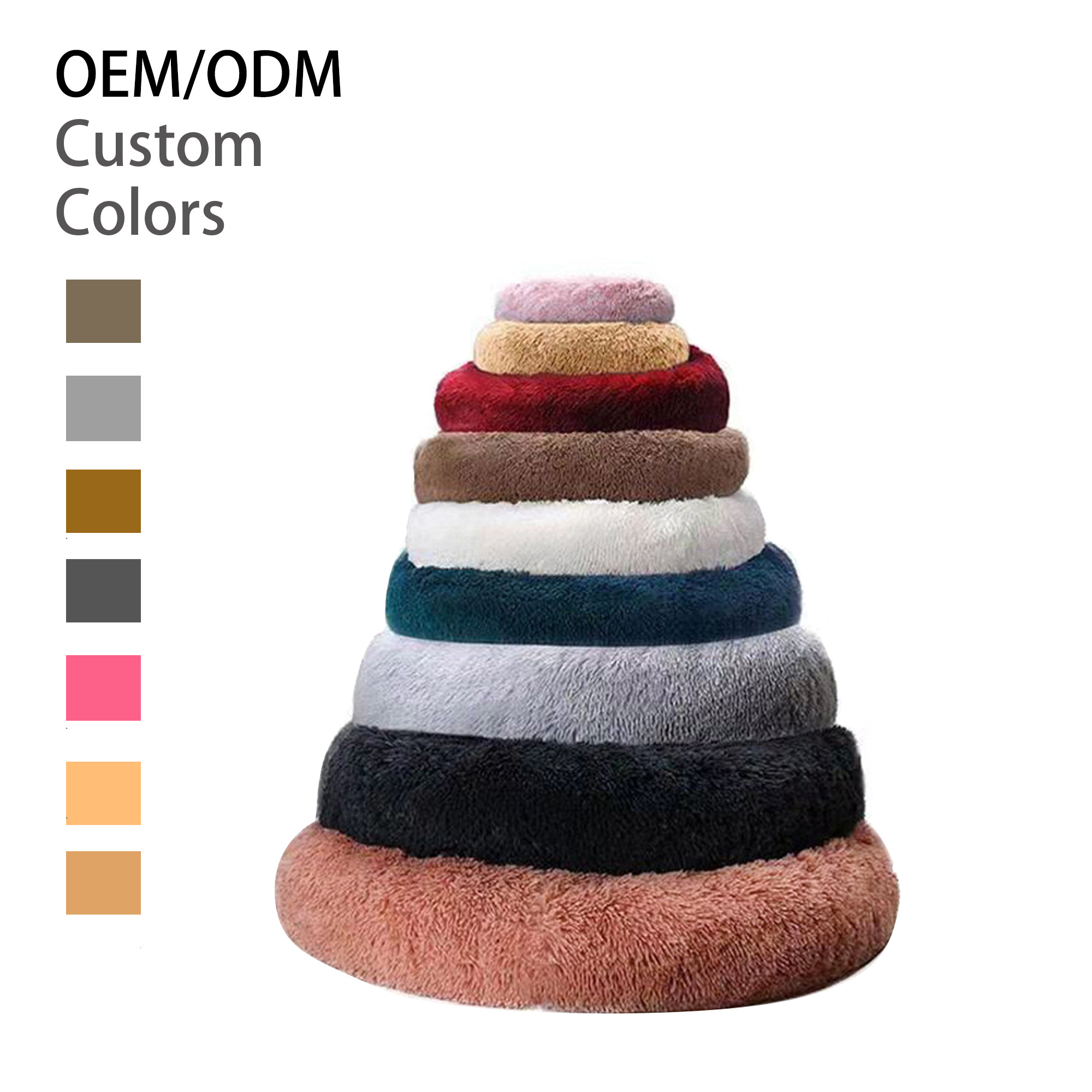 Pet Supplies Luxury Warm Soft Pet Deep Sleeping Plush Washable Fuzzy Calming Donut Round Dog Cat Bed Pet Cushion