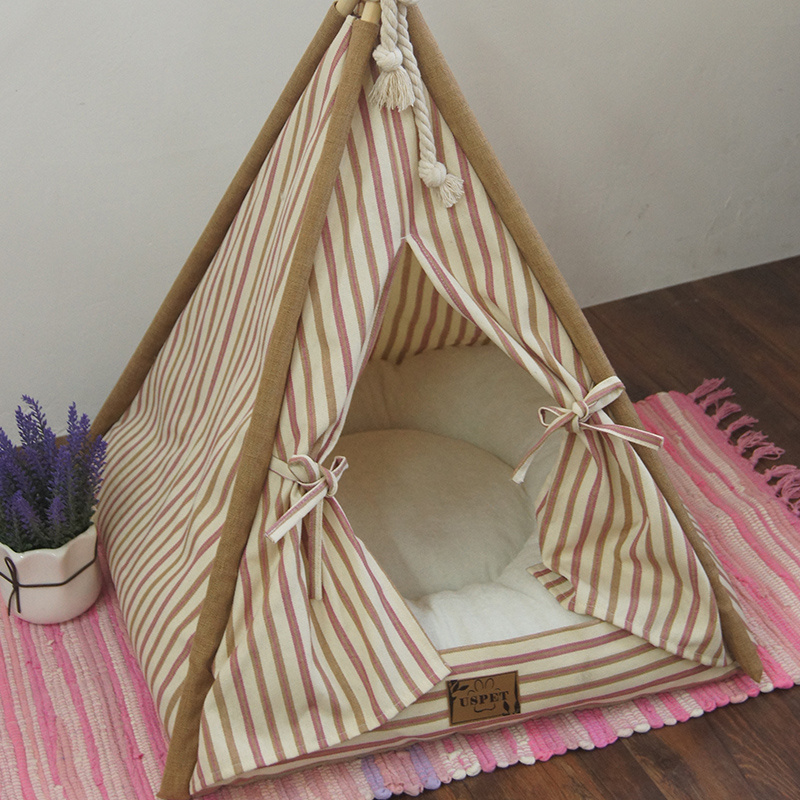 Wholesale Portable Pet Teepee Waterproof Outdoor Indoor Camping Dog Cat Beach Tent Washable Sleep China Factory Supplies