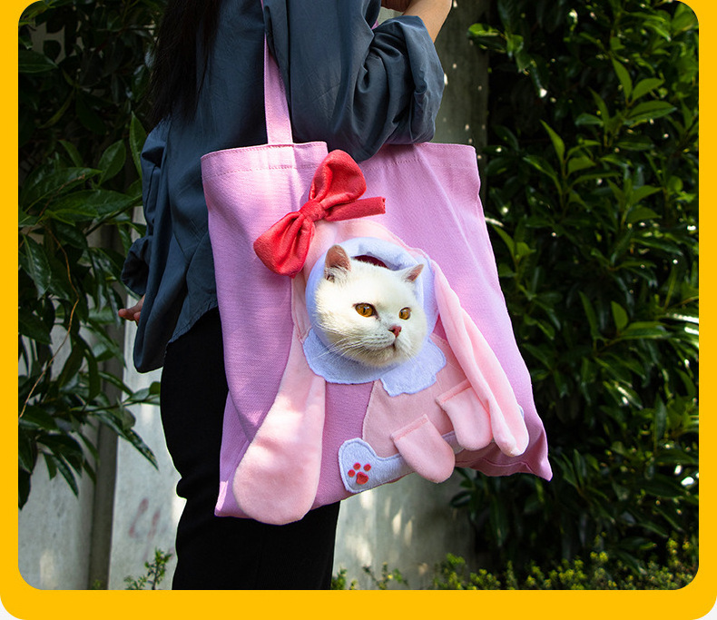 Fashion portable all-match small dog carrying pet bag cat can show one shoulder out bag