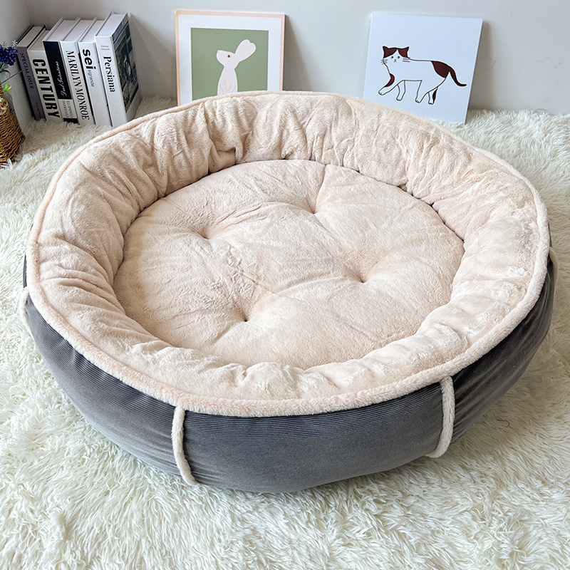 Modern New Design Super Soft round Indoor Pet Bed Available in Multiple Sizes High Short Plush with 7mm Pile Washable Dogs