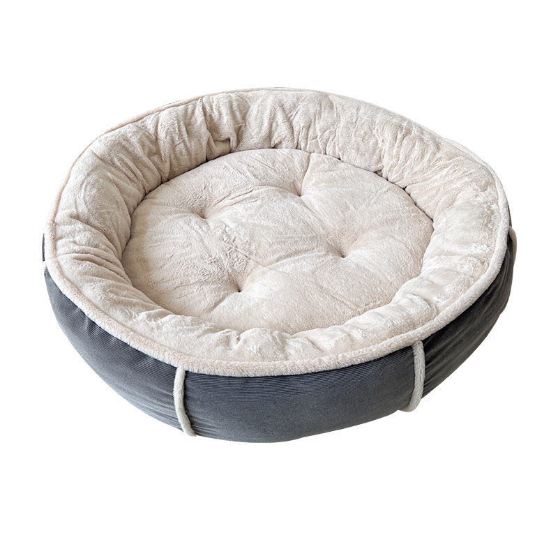 High Quality large luxury round Handmade Pet Bed round Plush Material Cheap Home Linen Dog Supplies