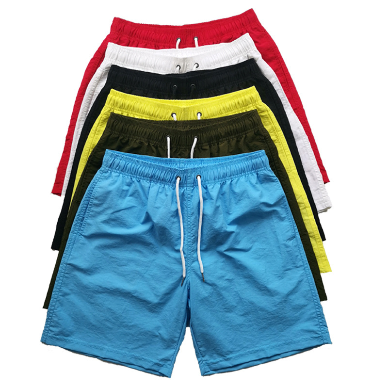 Summer Elastic Waist Custom Logo Mens Swim Shorts Running Nylon Shorts100% Polyester Swim Trunks Mesh Beach Shorts For Men