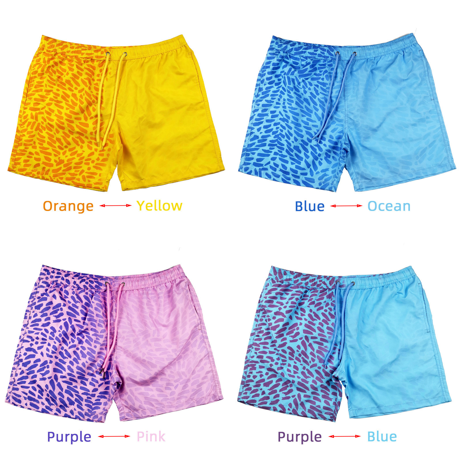 Custom Swimwear Men Quick Dry Color Changing Swimwear Shorts Swim Trunks For Men