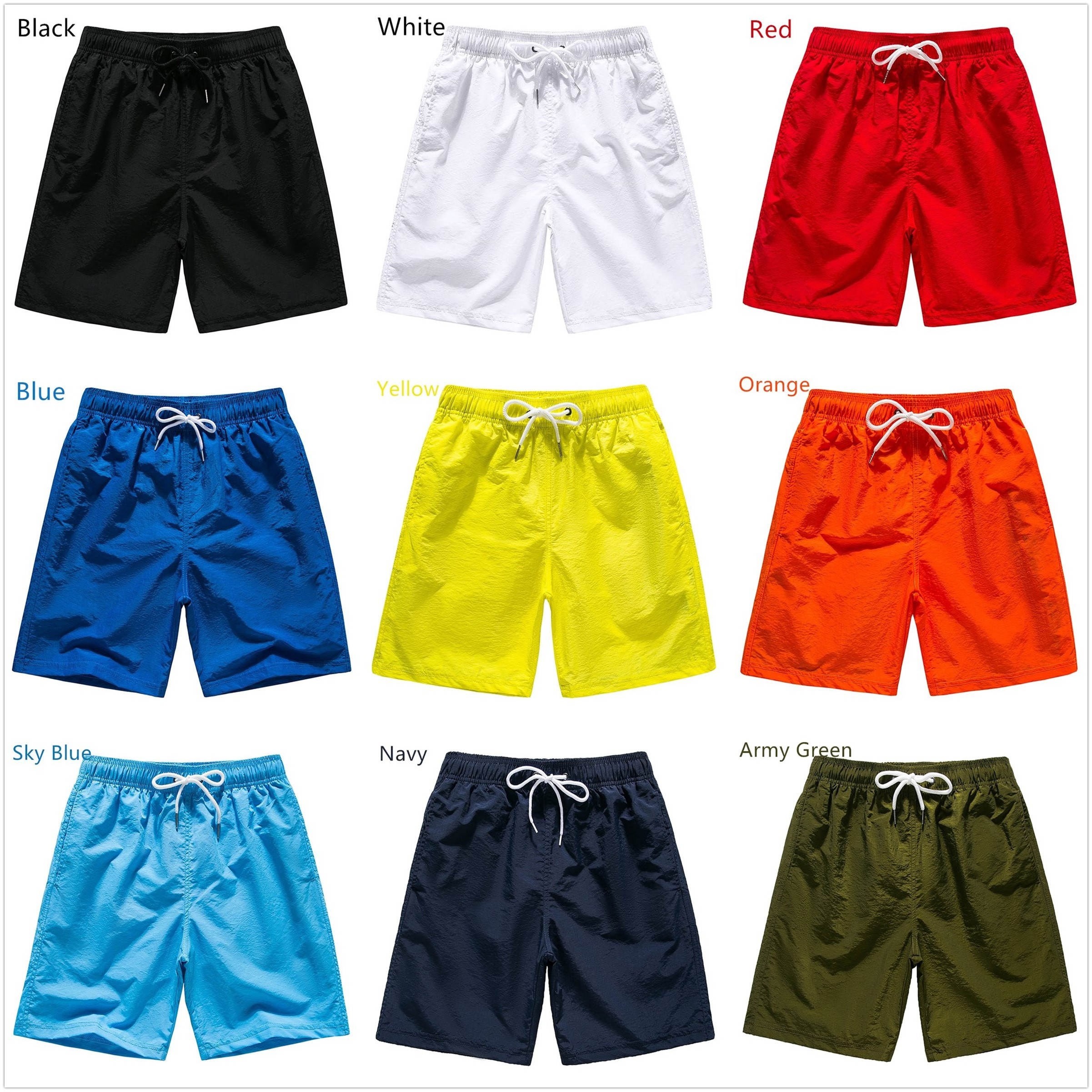 Summer Elastic Waist Custom Logo Mens Swim Shorts Running Nylon Shorts100% Polyester Swim Trunks Mesh Beach Shorts For Men