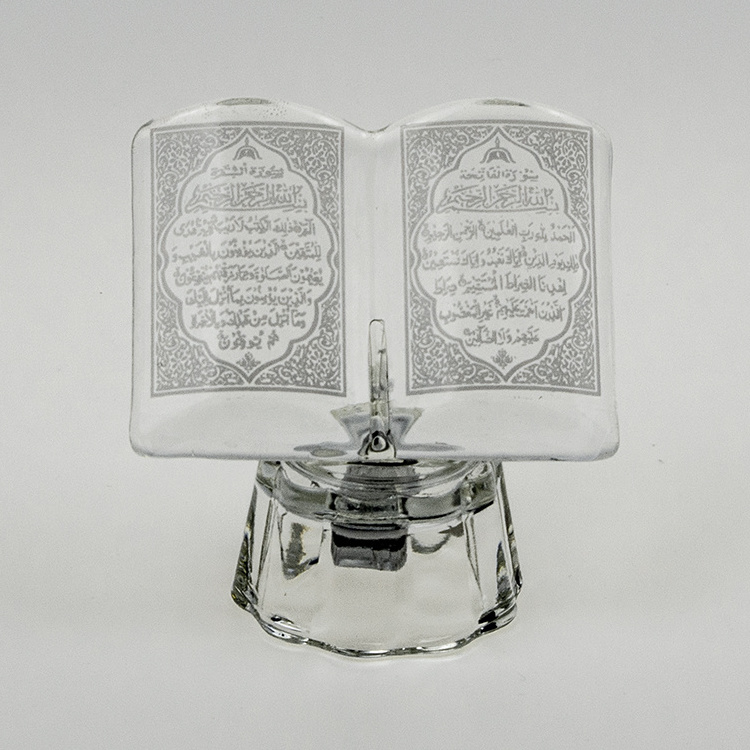 New design gold silver crystal glass islamic gifts quran custom size box mini muslim islamic gifts for wedding souvenir