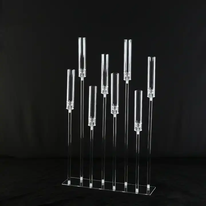 cheap wholesale simple modern acrylic candle holder centerpieces custom acrylic candle holder table centerpiece