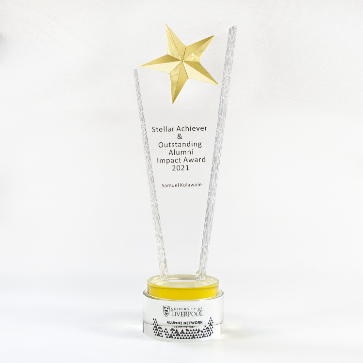 Wholesale Clear Star Shaped crystal plaque award trophy custom uv printing crystal trophy award for business souvenir