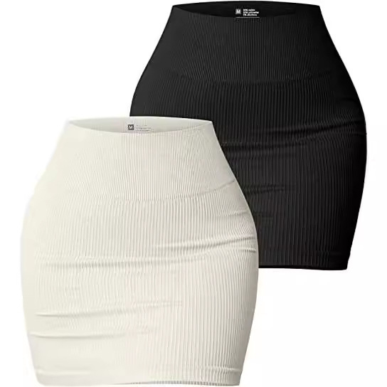 Women's Daily Wear Solid Color Sexy Ribbed Skirt