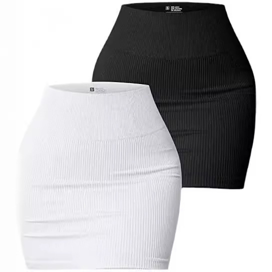 Women's Daily Wear Solid Color Sexy Ribbed Skirt