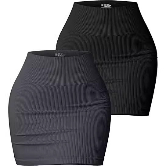 Women's Daily Wear Solid Color Sexy Ribbed Skirt