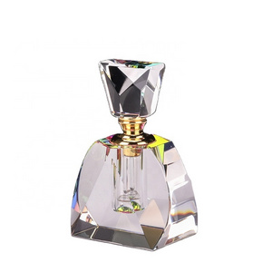 Wholesale 3ml K9 Crystal Perfume Bottle With Rainbow Plating On The Bottom Glass Perfume Oil Bottle With Stick