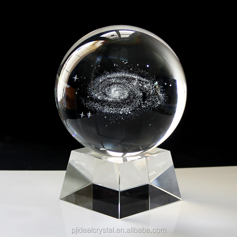 3D Laser Engraved Galactic System Crystal Ball Astronomy 3D Planets Model Glass Sphere Ball For Home Decorations Gifts