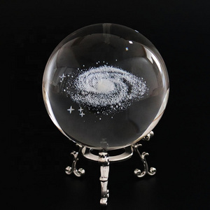 3D Laser Engraved Galactic System Crystal Ball Astronomy 3D Planets Model Glass Sphere Ball For Home Decorations Gifts