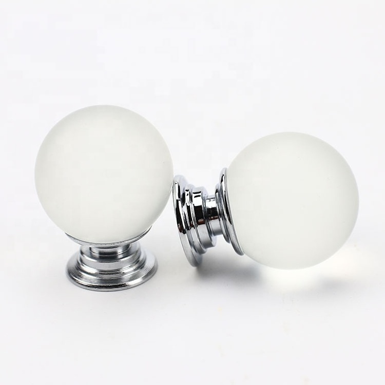 Decorative Glass Door Knobs For Dressers Frosted Crystal Ball Wardrobe Cabinet Drawer Handles