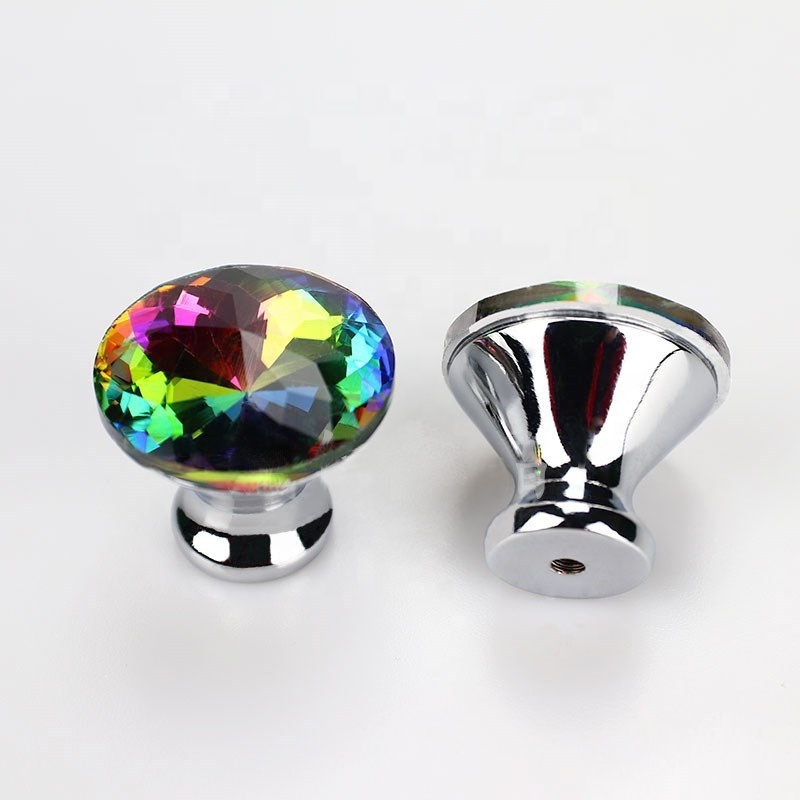 Wholesale Colorful Crystal Glass Door Knobs Drawer Cupboard Cabinet Pull Handles