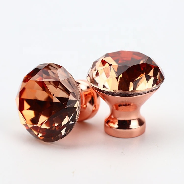 Colorful Diamond Shaped Crystal Cabinet Dresser Knob Handles Glass Crystal Knobs Door Pull Handles