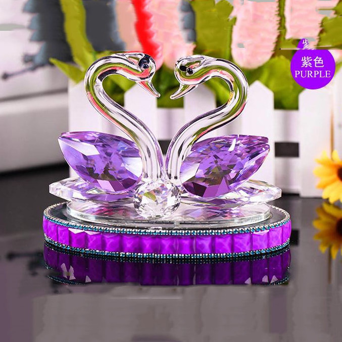 Cheap Wedding Favors Gift Clear Glass Swans Figurines Crystal Swan for Lady Gift