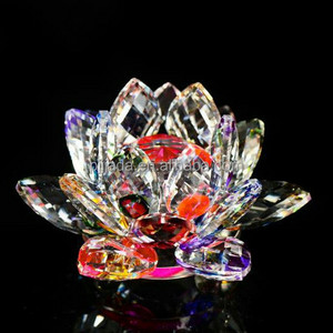 Arabic Islamic Wedding Favor Ornaments Crystal flowers Gifts Crafts Home decoration Crystal Glass Lotus Flower