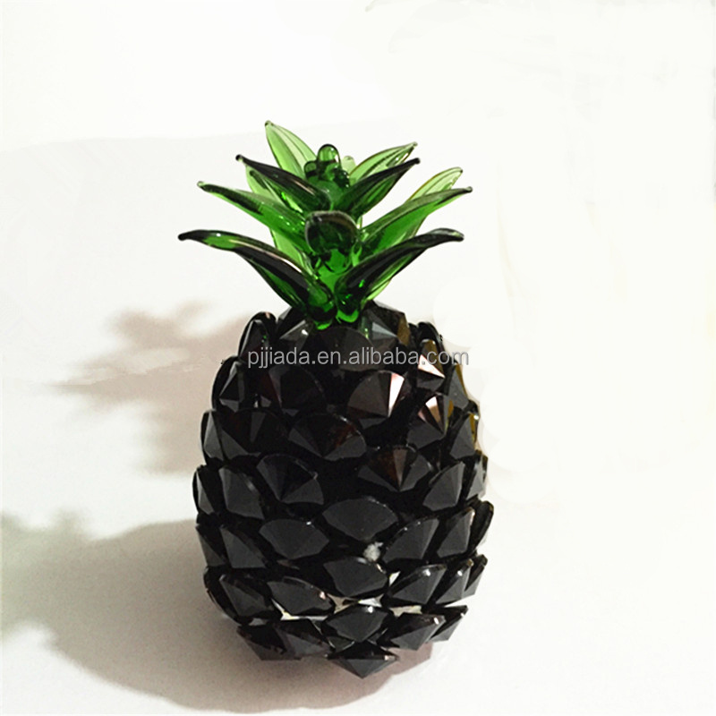 Christmas Decorative Beautiful Mini Fruit Crystal Pineapple Figurines Models Paperweight Living Room Decoration