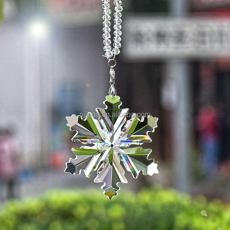 Crystal Christmas Tree Decoration Hanging Glass Crystal Snowflake pendant Ornaments