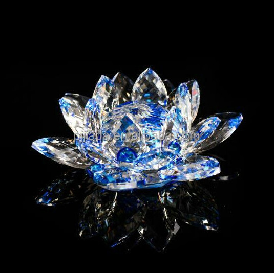 Arabic Islamic Wedding Favor Ornaments Crystal flowers Gifts Crafts Home decoration Crystal Glass Lotus Flower