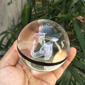 Wholesale Crystal K9 Glass Bulbasaur Poke Ball Custom 3D Laser Pokemon Crystal Ball For Holiday Decoration Gift