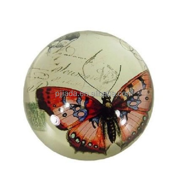 Wholesale Dome butterfly Paperweight Gifts And Crafts Home Decor K9 Crystal Glass Hemisphere Paperweight