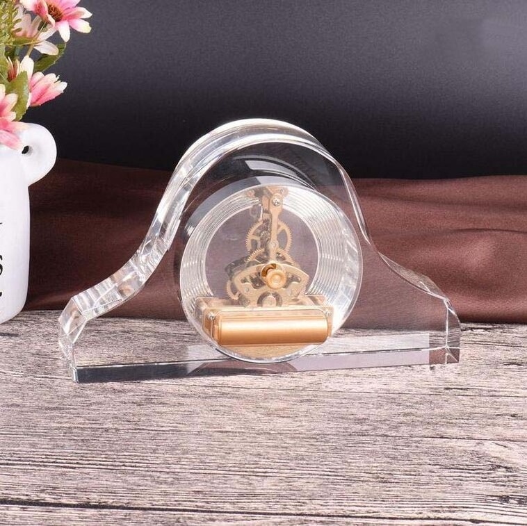 Wholesale Custom small table clocks wedding favors gift office decorative crystal glass table clock