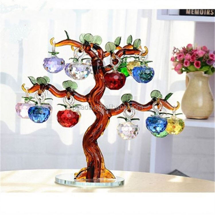 Factory directly sale Business gifts K9 crystal apple tree for wedding decoration