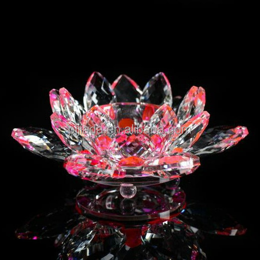 Arabic Islamic Wedding Favor Ornaments Crystal flowers Gifts Crafts Home decoration Crystal Glass Lotus Flower