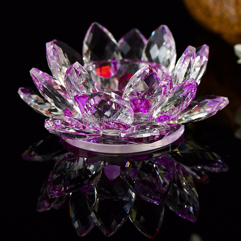 Arabic Islamic Wedding Favor Ornaments Crystal flowers Gifts Crafts Home decoration Crystal Glass Lotus Flower