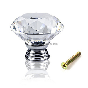 Custom Gold Silver Kitchen Handles Glass Crystal Diamond Kitchen Cabinet Handles Cabinet Knob Ball Handles With Diamond