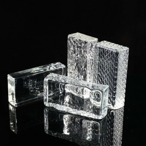 New Innovation 200*100*50mm Clear Cuboid Glass Bricks Rectangular Hot Melt Glass Bricks For Decoration