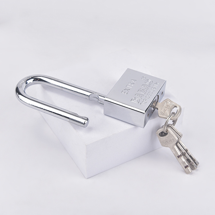 40MM Square Body Steel Long Shackle High Security Iron Silver Pad Lock Padlock