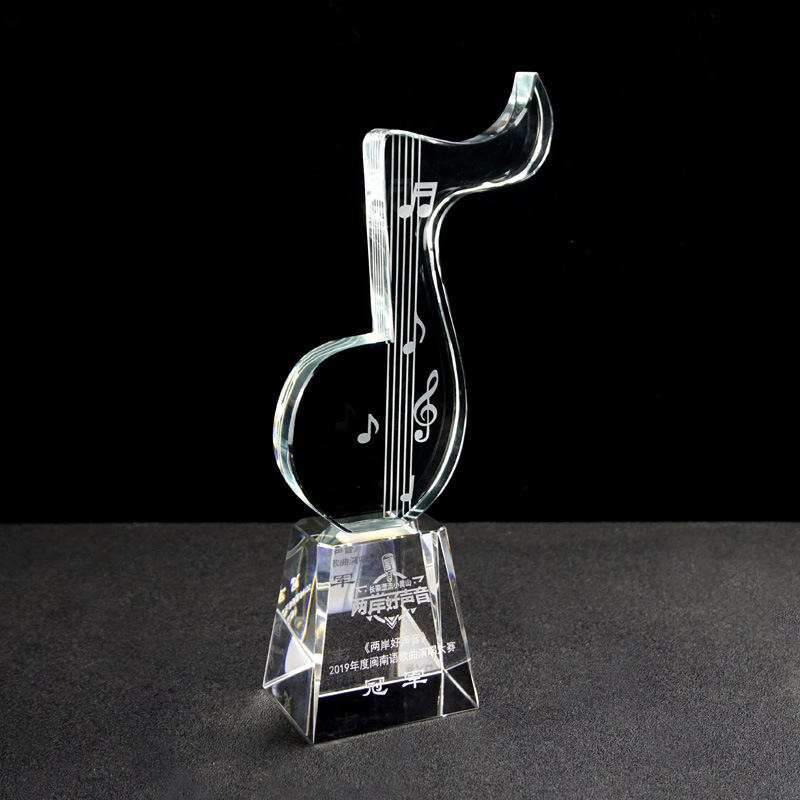 Creative Note Guitar Trophy Prize Custom Music Blank Crystal Crafts Crystal Glass Trophy