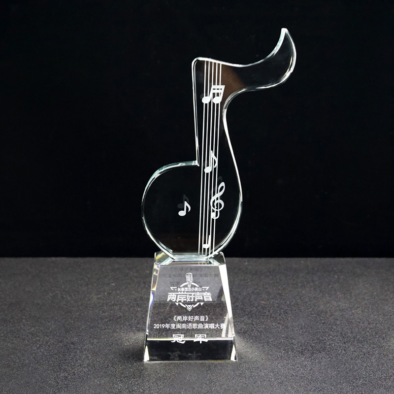 Creative Note Guitar Trophy Prize Custom Music Blank Crystal Crafts Crystal Glass Trophy