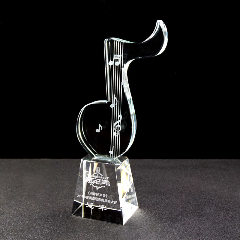 Creative Note Guitar Trophy Prize Custom Music Blank Crystal Crafts Crystal Glass Trophy