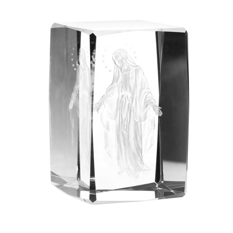 Best quality K9 glass custom logo 3d laser engraved crystal cube