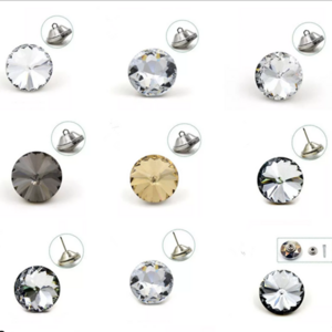 18/20/25/30MM Crystal Acrylic Nails Diamond Pattern glass Crystal Buttons Upholstery Nail Stud Bag Sofa Bed Headboard