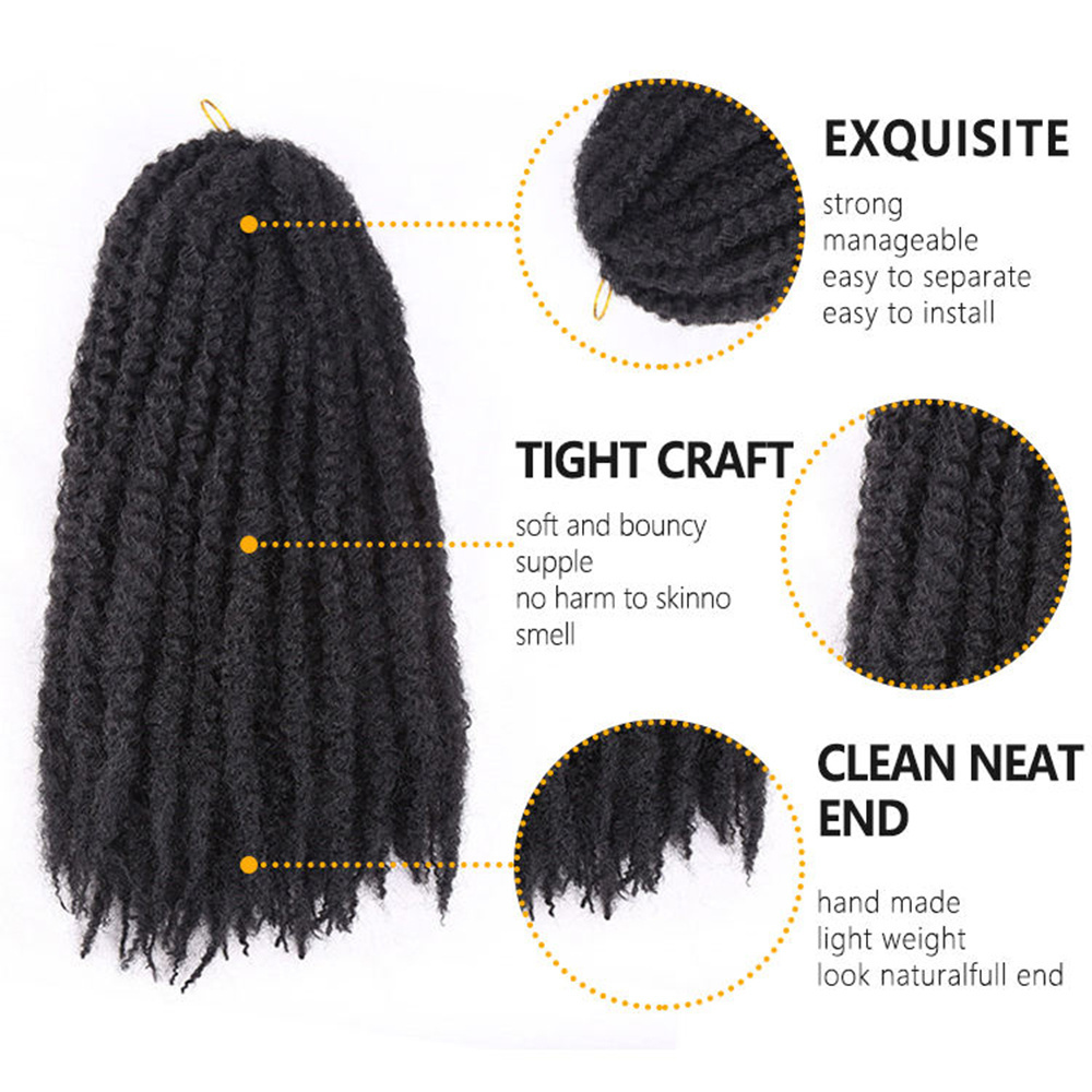 Synthetic Hair Crochet Braids Afro Kinky Curly Twist Braiding Hair Marley Braid Hair Extension for Women