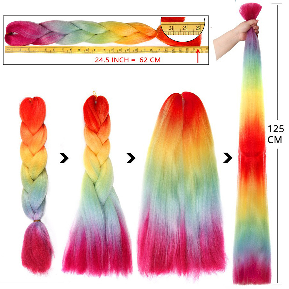 1$ Sample Hair Extension Wholesale for African Braids Ombre Expression Jumbo Hair Braid Synthetic Braiding Hair Extensions